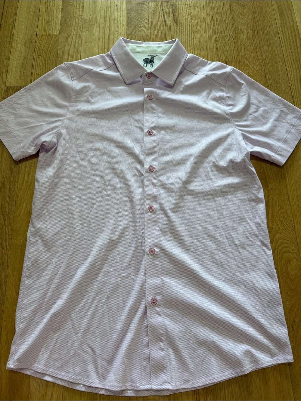 Raffi Pink Short Sleeve Button Down Sz M